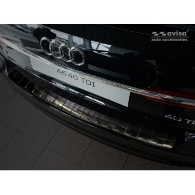 Накладка на задний бампер черная Audi A6 C8 Avant (2019-) бренд – Avisa главное фото